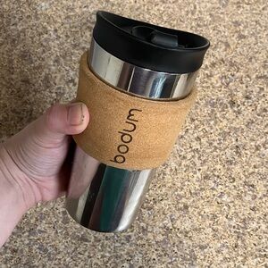 Bodum Silver Travel Mug with Cork Grip